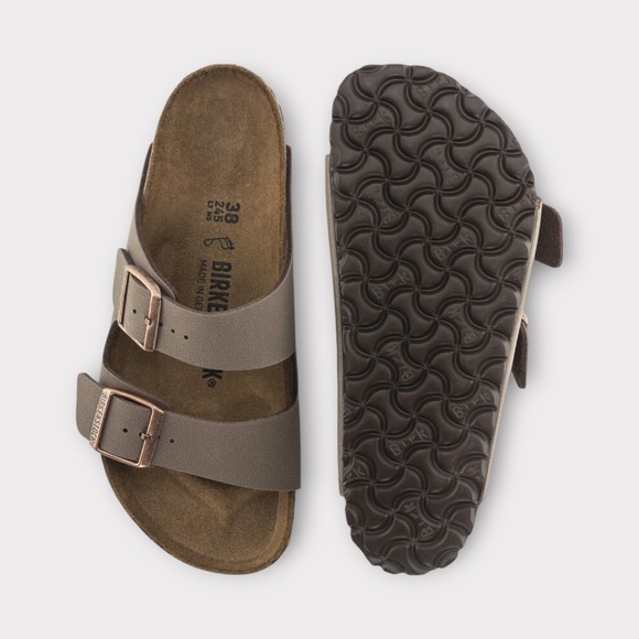 Birkenstock Arizona Birkibuc Slide Sandals in Mocca Birko-Flor Nubuck 0151181